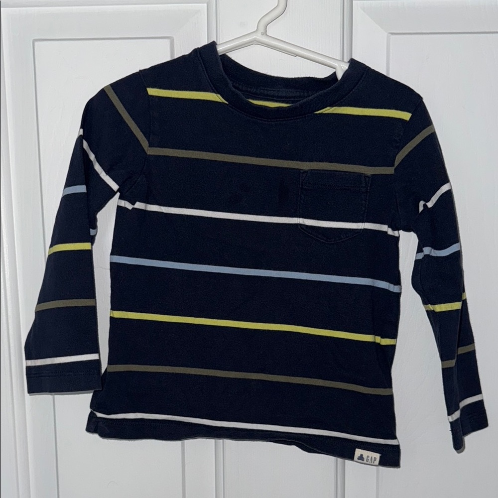 GAP Blue Long Sleeve Tee with Stripes